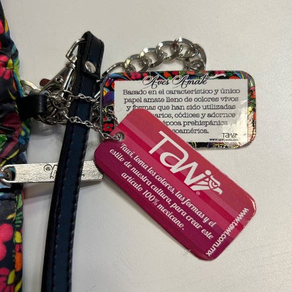 TAWI Colourful Handbag or Clutch With  Long Chain Strap From Mexico NWT - Picture 6 of 9